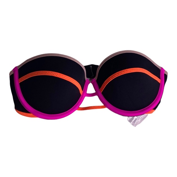 Victoria's Secret Black w/ Warm Binding Strappy Flirt Bandeau Swim Top - Picture 1 of 2